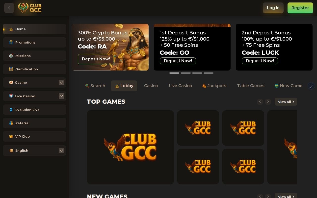 ClubGCC casino site